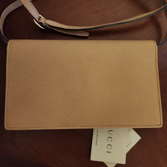 GUCCI Swing Beige Leather Cross Body Bag - Picture 4 of 12